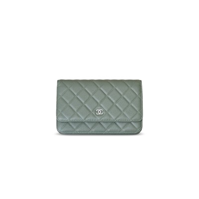 CHANEL CAVIAR QUILTED WALLET ON CHAIN WOC GREEN AP0250 (19*12*4.5cm)